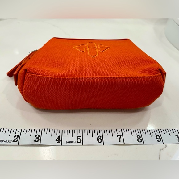 Ettinger for ANA - Orange Canvas/Leather Cosmetic/Travel Bag & Hideaway Tote EUC - Picture 9 of 16